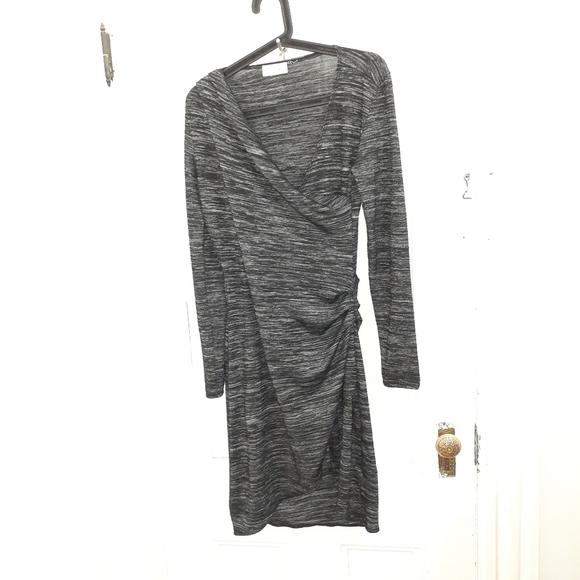 RD Style Dresses & Skirts - Bundle! Heather grey ruched long sleeve dress